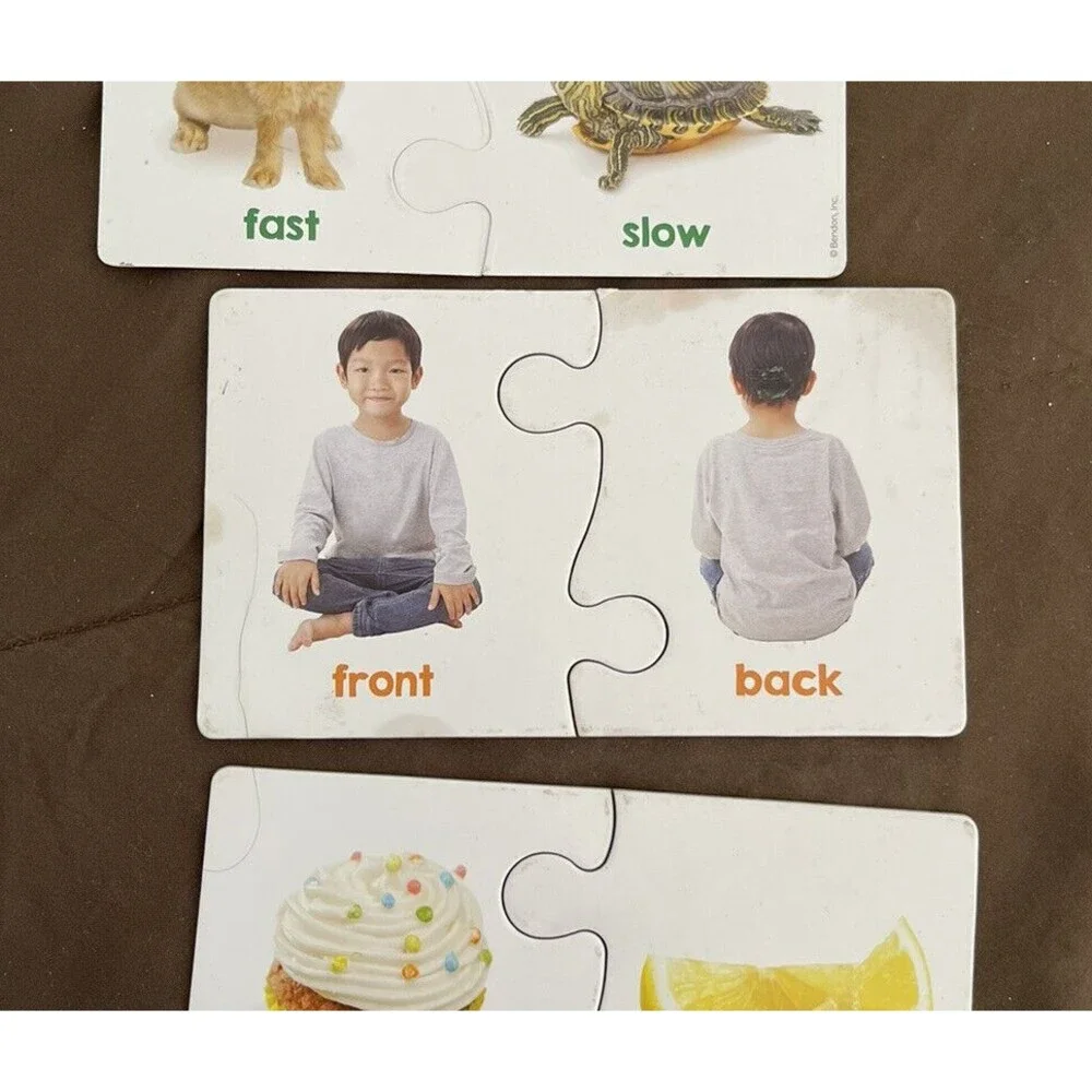 Opposite Learning Preschool Puzzle Pairs 14 Double Sided Puzzles Learning Cards